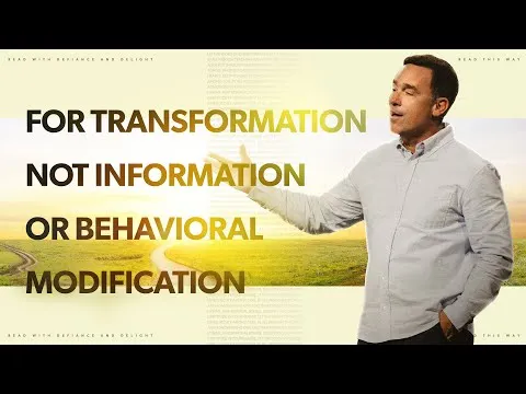 For Transformation, not Information or Behavioral Modification - Eric Geiger | Mariners Church